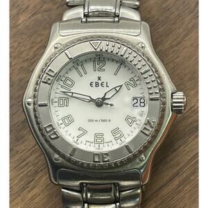 Ebel Discovery Men's Watch Stainless Steel White Dial Swiss Quartz ref. 9187341